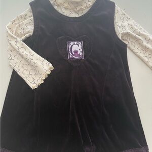 Vintage Cookie Monster Velvet 2 Piece Set Dress